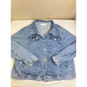 Est. 1946 Denim Womens Plus Size 22/24W Medium Wash Blue Jean Trucker Jacket